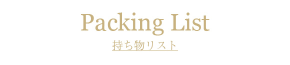 持ち物リスト